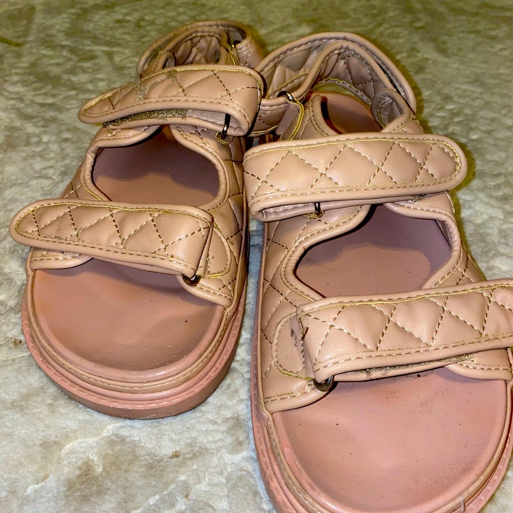 Cute blush two strap shoes